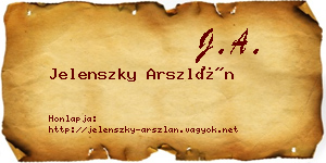Jelenszky Arszlán névjegykártya
